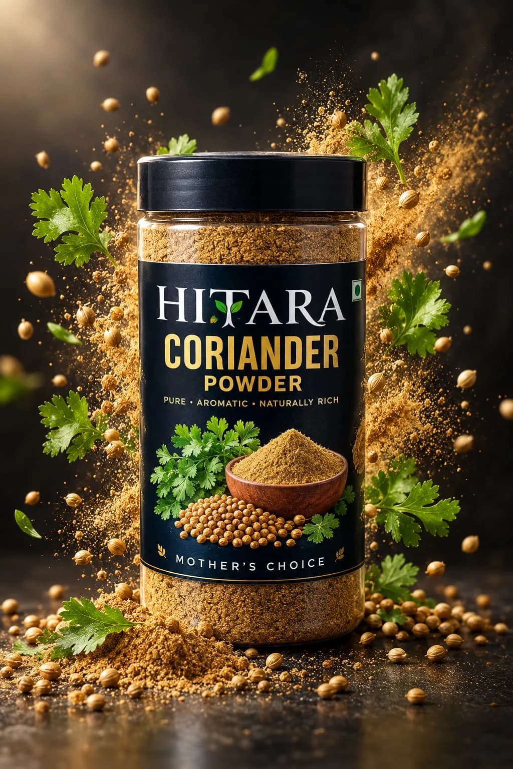 HITARA Coriander Powder masala jar