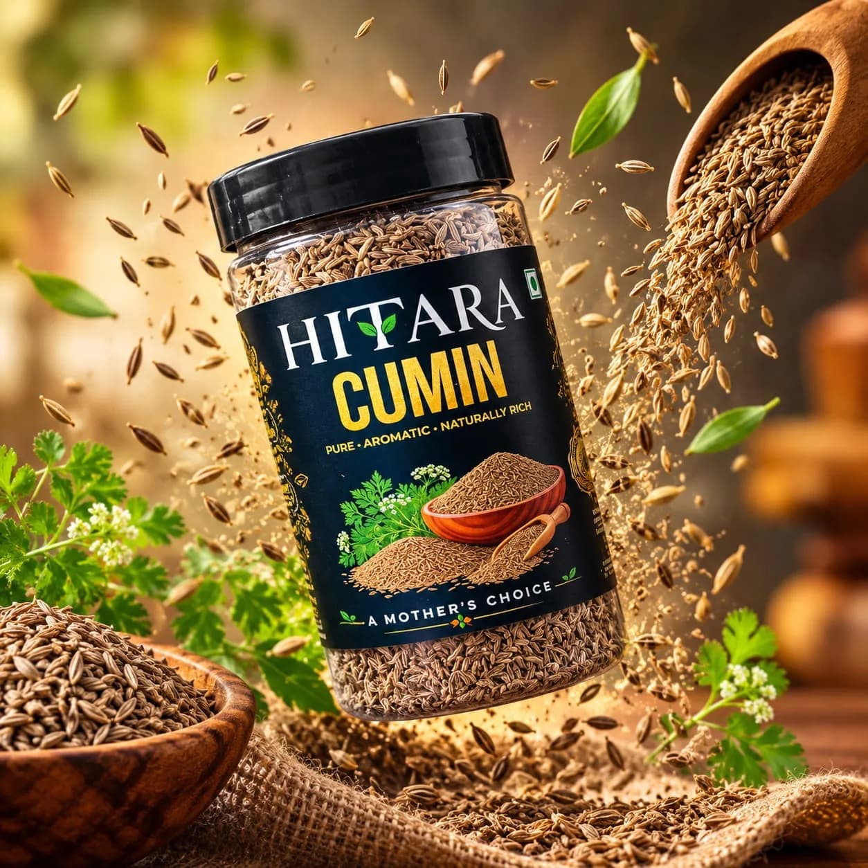 HITARA Cumin Seeds Jeera masala jar