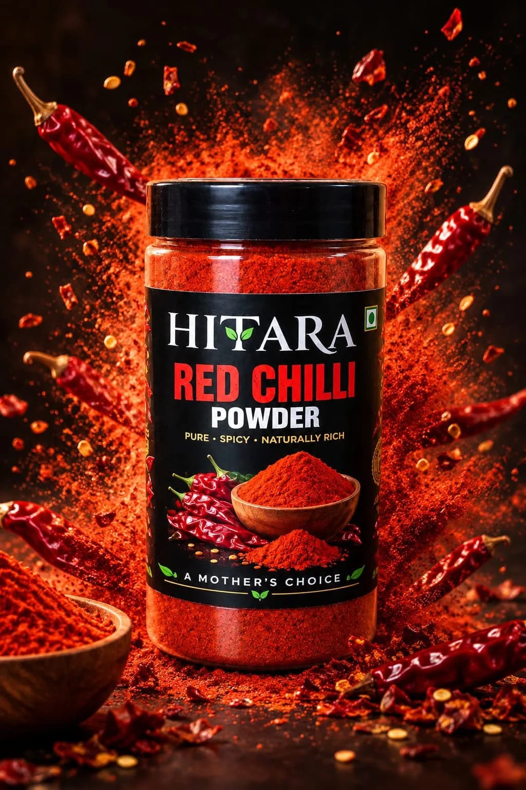 HITARA Red Chilli Powder masala jar